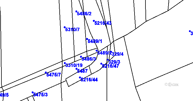 Parcela st. 5489/2 v KÚ Polička, Katastrální mapa
