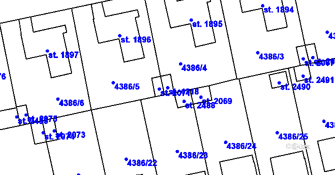 Parcela st. 4218 v KÚ Polička, Katastrální mapa