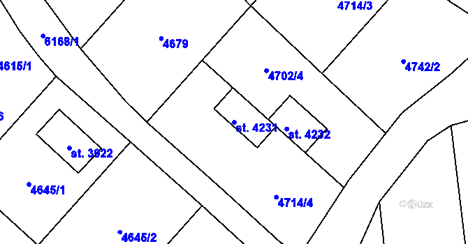 Parcela st. 4231 v KÚ Polička, Katastrální mapa