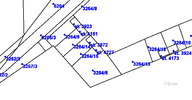 Parcela st. 4227 v KÚ Polička, Katastrální mapa