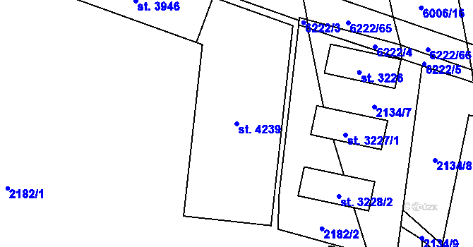 Parcela st. 4239 v KÚ Polička, Katastrální mapa