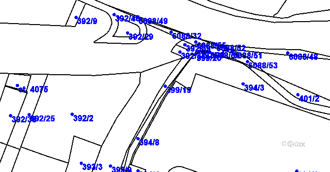 Parcela st. 399/19 v KÚ Polička, Katastrální mapa