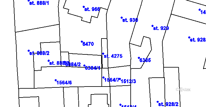 Parcela st. 4275 v KÚ Polička, Katastrální mapa