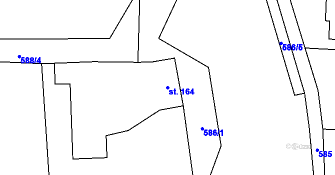 Parcela st. 164 v KÚ Poličná, Katastrální mapa