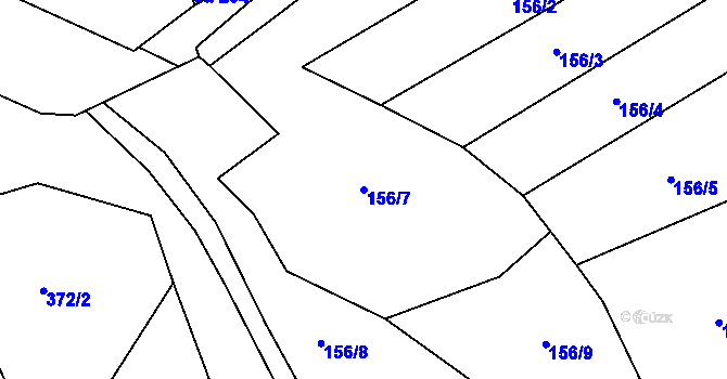 Parcela st. 156/7 v KÚ Polichno, Katastrální mapa