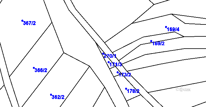 Parcela st. 270/1 v KÚ Polichno, Katastrální mapa