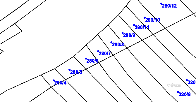 Parcela st. 280/7 v KÚ Polichno, Katastrální mapa
