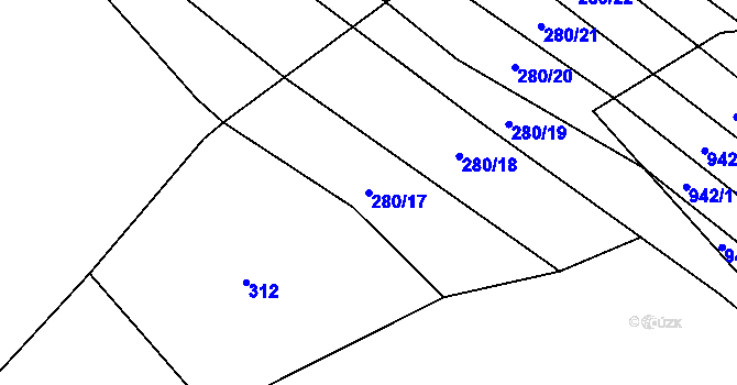 Parcela st. 280/17 v KÚ Polichno, Katastrální mapa
