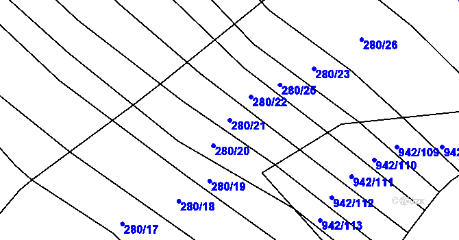 Parcela st. 280/21 v KÚ Polichno, Katastrální mapa