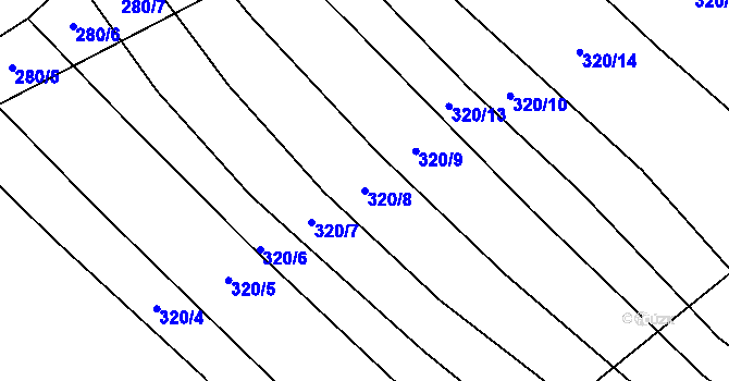 Parcela st. 320/8 v KÚ Polichno, Katastrální mapa