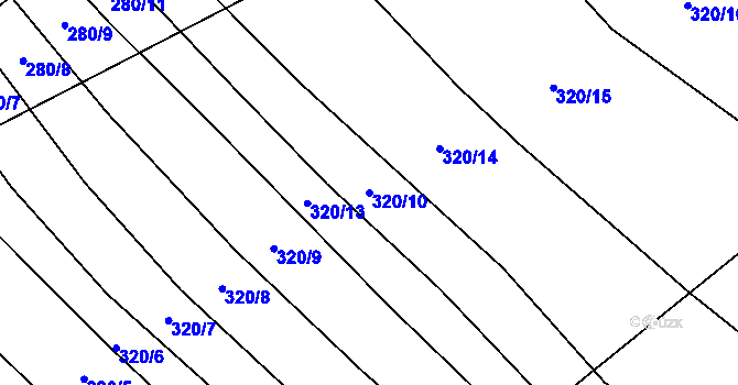 Parcela st. 320/10 v KÚ Polichno, Katastrální mapa
