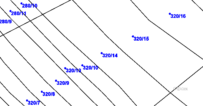 Parcela st. 320/14 v KÚ Polichno, Katastrální mapa