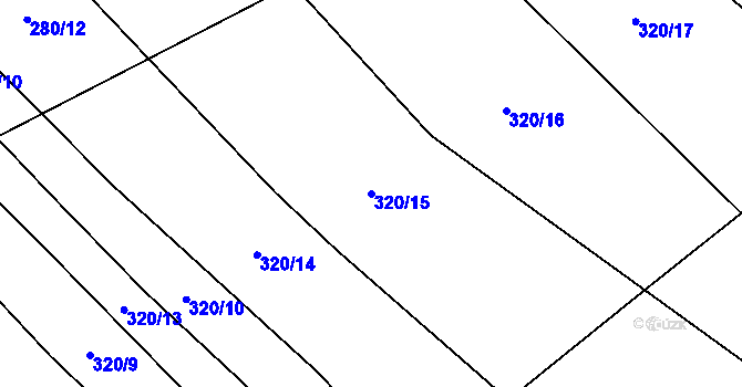Parcela st. 320/15 v KÚ Polichno, Katastrální mapa
