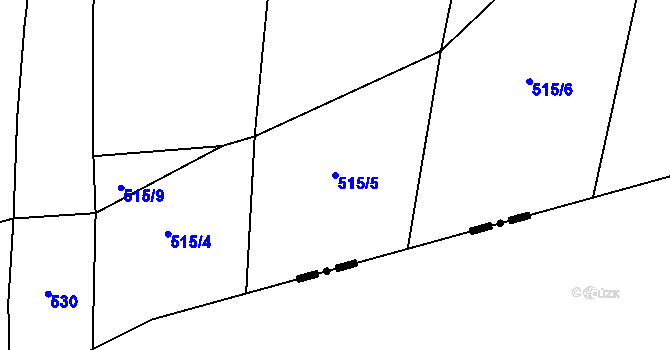 Parcela st. 515/5 v KÚ Polichno, Katastrální mapa