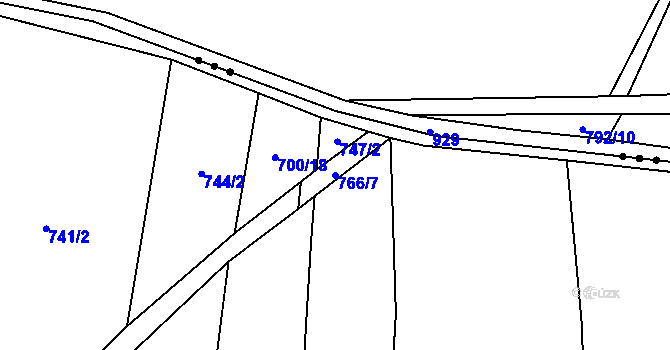 Parcela st. 766/7 v KÚ Polichno, Katastrální mapa