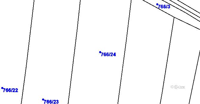 Parcela st. 766/24 v KÚ Polichno, Katastrální mapa