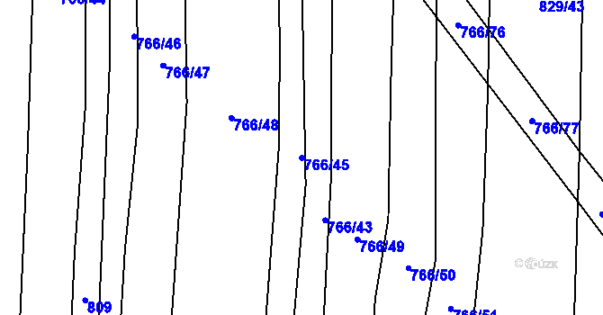 Parcela st. 766/45 v KÚ Polichno, Katastrální mapa