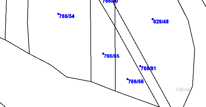 Parcela st. 766/55 v KÚ Polichno, Katastrální mapa