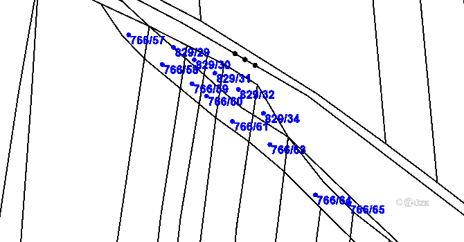 Parcela st. 766/61 v KÚ Polichno, Katastrální mapa