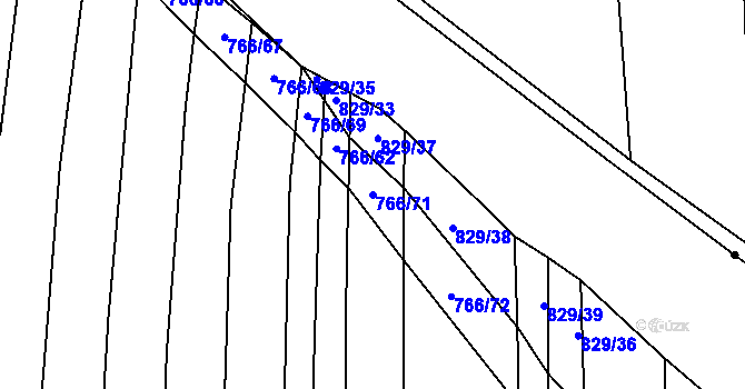 Parcela st. 766/71 v KÚ Polichno, Katastrální mapa