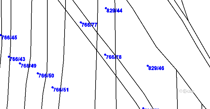 Parcela st. 766/78 v KÚ Polichno, Katastrální mapa