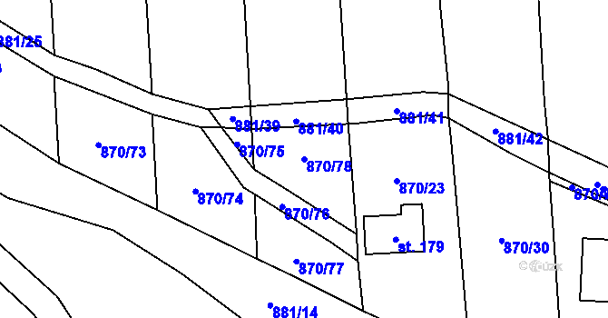 Parcela st. 870/78 v KÚ Polichno, Katastrální mapa