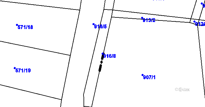 Parcela st. 916/8 v KÚ Polichno, Katastrální mapa