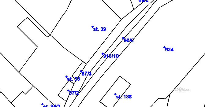 Parcela st. 918/10 v KÚ Polichno, Katastrální mapa