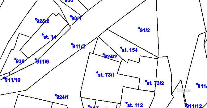 Parcela st. 924/2 v KÚ Polichno, Katastrální mapa