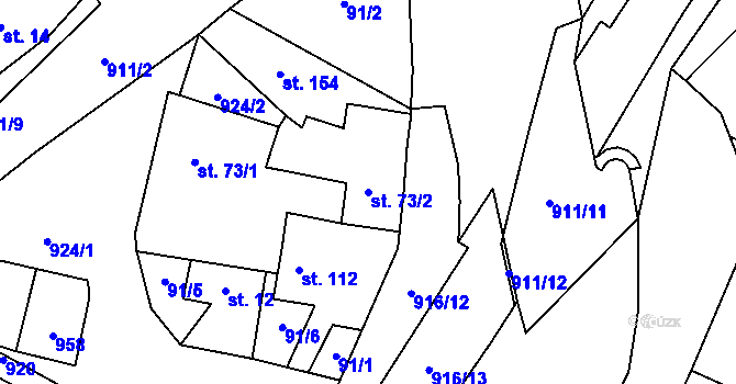 Parcela st. 73/2 v KÚ Polichno, Katastrální mapa