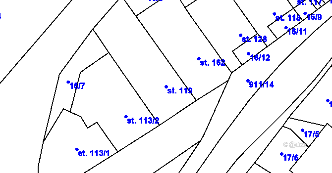 Parcela st. 119 v KÚ Polichno, Katastrální mapa
