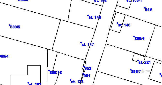 Parcela st. 147 v KÚ Polichno, Katastrální mapa