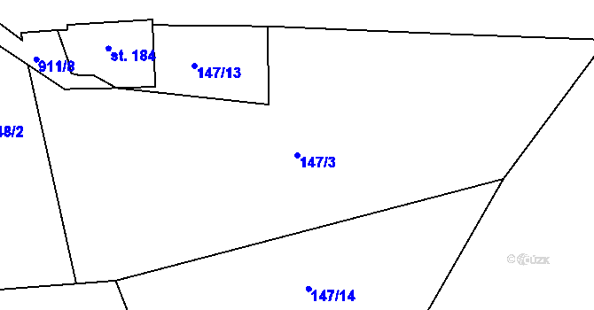 Parcela st. 147/3 v KÚ Polichno, Katastrální mapa