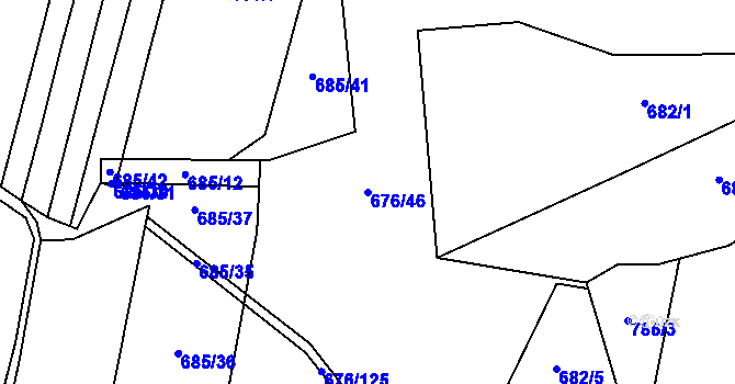Parcela st. 676/46 v KÚ Polichno, Katastrální mapa
