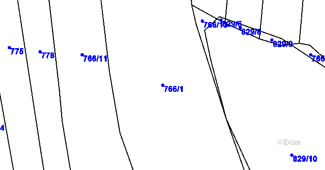 Parcela st. 766/1 v KÚ Polichno, Katastrální mapa