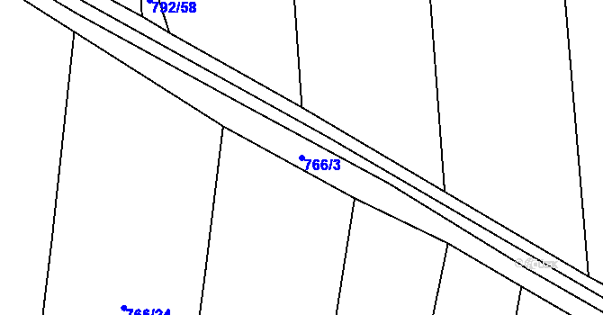 Parcela st. 766/3 v KÚ Polichno, Katastrální mapa