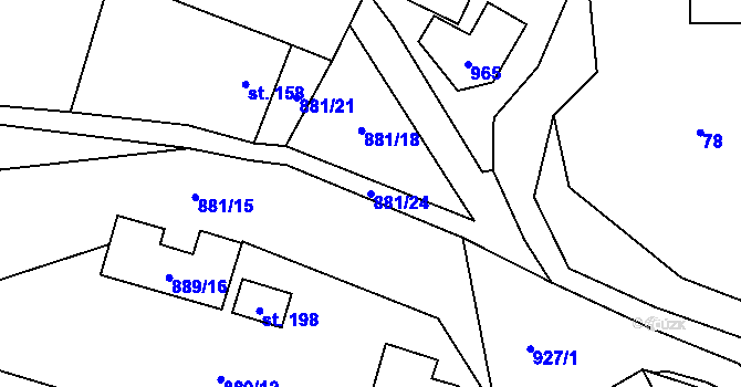 Parcela st. 881/24 v KÚ Polichno, Katastrální mapa