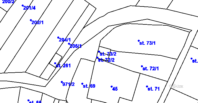 Parcela st. 73/2 v KÚ Polkovice, Katastrální mapa