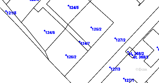 Parcela st. 124/7 v KÚ Polkovice, Katastrální mapa