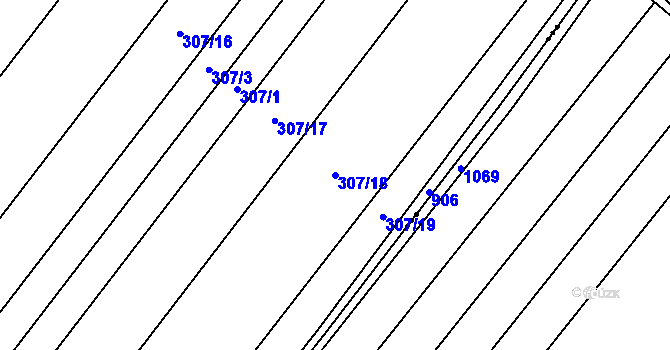 Parcela st. 307/18 v KÚ Polkovice, Katastrální mapa