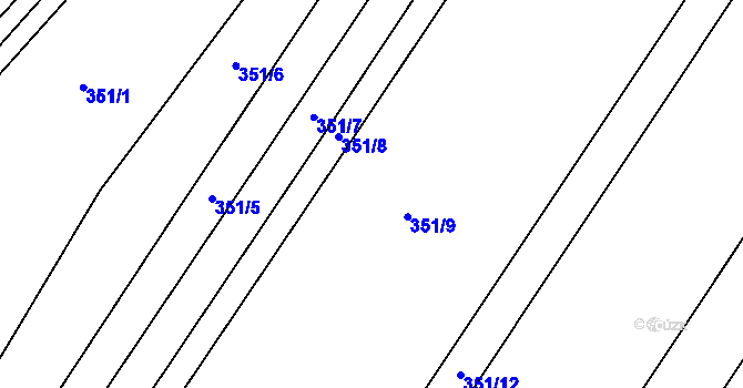 Parcela st. 351/9 v KÚ Polkovice, Katastrální mapa