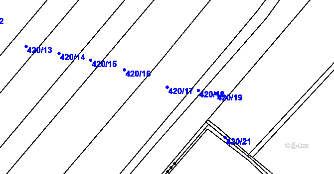 Parcela st. 420/17 v KÚ Polkovice, Katastrální mapa