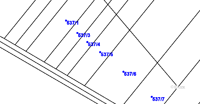 Parcela st. 537/5 v KÚ Polkovice, Katastrální mapa