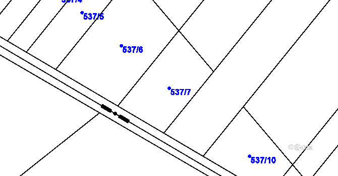 Parcela st. 537/7 v KÚ Polkovice, Katastrální mapa