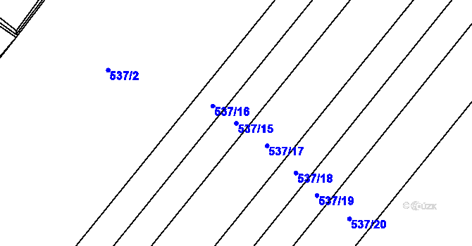 Parcela st. 537/15 v KÚ Polkovice, Katastrální mapa