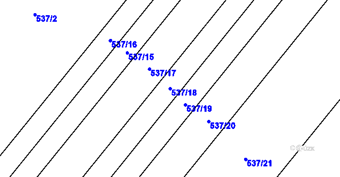 Parcela st. 537/18 v KÚ Polkovice, Katastrální mapa