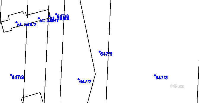 Parcela st. 647/5 v KÚ Polkovice, Katastrální mapa