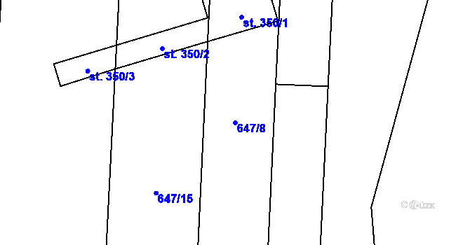 Parcela st. 647/8 v KÚ Polkovice, Katastrální mapa