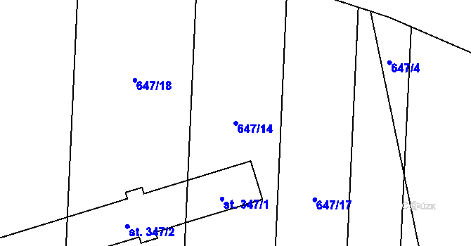 Parcela st. 647/14 v KÚ Polkovice, Katastrální mapa