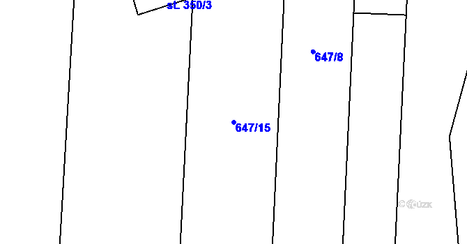 Parcela st. 647/15 v KÚ Polkovice, Katastrální mapa
